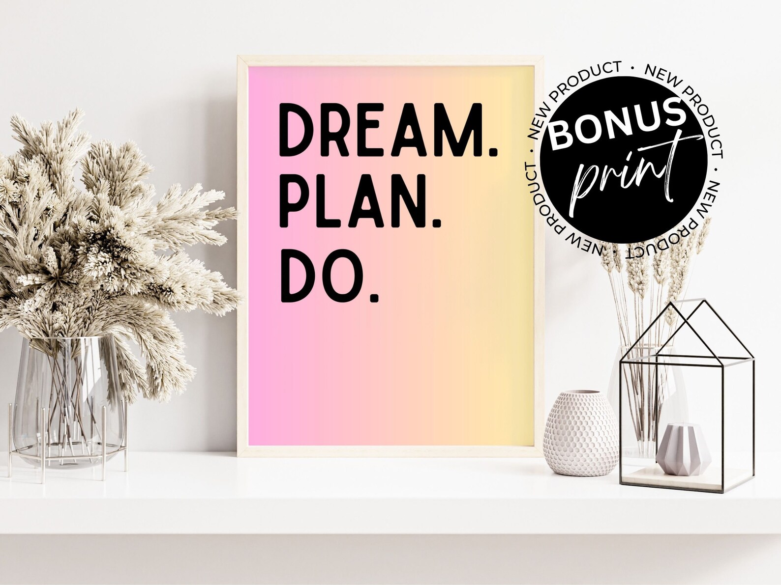 Pink Office Wall Art Office Decor for Women Inspirational Home Office ...