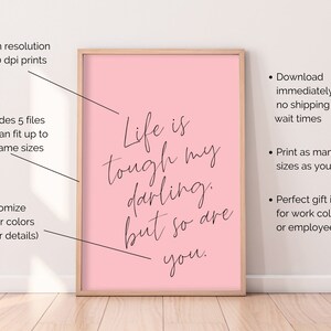 Pink Wall Art for Women Desk Decor Pink Empowering Office Wall Decor ...