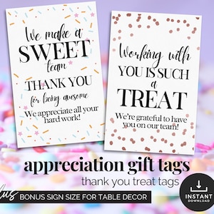 Team Thank You Gift for Coworker, Employee Appreciation Week, Volunteer Staff Gift Tag, Working With You Is A Treat Tag, Teamwork Gift Bags