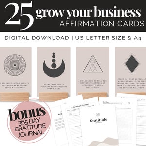 Affirmations commerciales motivantes pour la réussite, affirmations d'entrepreneurs, outils de croissance d'entreprise, cartes d'affirmations quotidiennes pour propriétaire d'entreprise
