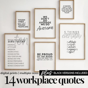 Motivational Posters for Office Wall Art Teamwork Wall Decor Bundle Printable Inspirational Quotes for Workplace Inspirational Signs Funny