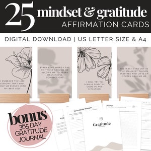 Tägliche Dankbarkeitskarten Ermutigungskarten zum Ausdrucken Positive Affirmationen für Frauen, Empowerment-Zitate Worte der Affirmation Karten zum Ausdrucken