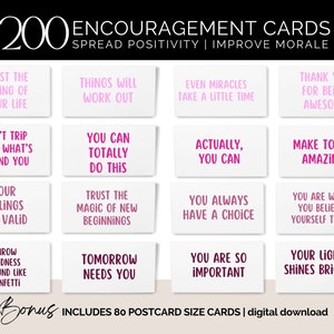 Citation rose, affirmations positives sur le lieu de travail, cadeaux de travail pour remercier les employés, lot de cartes d'encouragement à imprimer