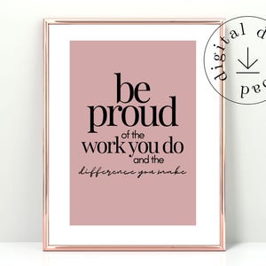 Motiverande väggkonst set med 3, inspirerande citatposters, kontorsdekor för kvinnor i rodnande rosa, inspirerande arbetscitattryck, konst med growth mindset bild 7