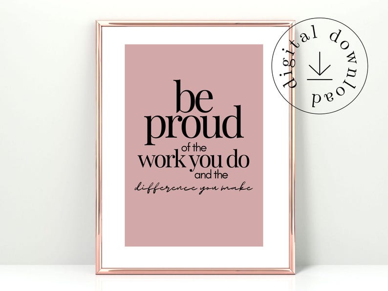 Motiverande väggkonst set med 3, inspirerande citatposters, kontorsdekor för kvinnor i rodnande rosa, inspirerande arbetscitattryck, konst med growth mindset bild 7