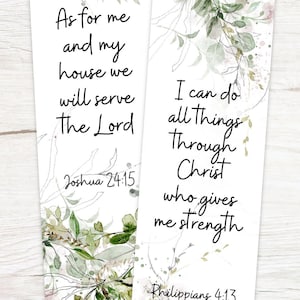 Christian Bookmark Printable Bible Verse Bookmark Set Digital Bookmark ...