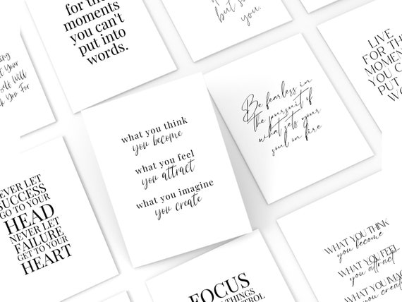 Inspirational Quote Cards Printable Affirmation Cards Digital Motivational Cards Small Inspirational Notecards Mood Board Inspiring Quotes
