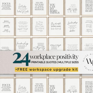 Workplace Positivity Quote Bundle, Printable Inspirational Quotes for Workplace, Professional Motivational Print Set, Office Wall Decor Set