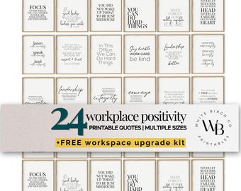 Workplace Positivity Quote Bundle, Printable Inspirational Quotes for Workplace, Professional Motivational Print Set, Office Wall Decor Set