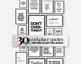 Citations motivantes pour le lieu de travail, impressions d'art mural inspirantes, décoration de bureau, citations sur le travail d'équipe, affiches imprimables d'encouragement des employés