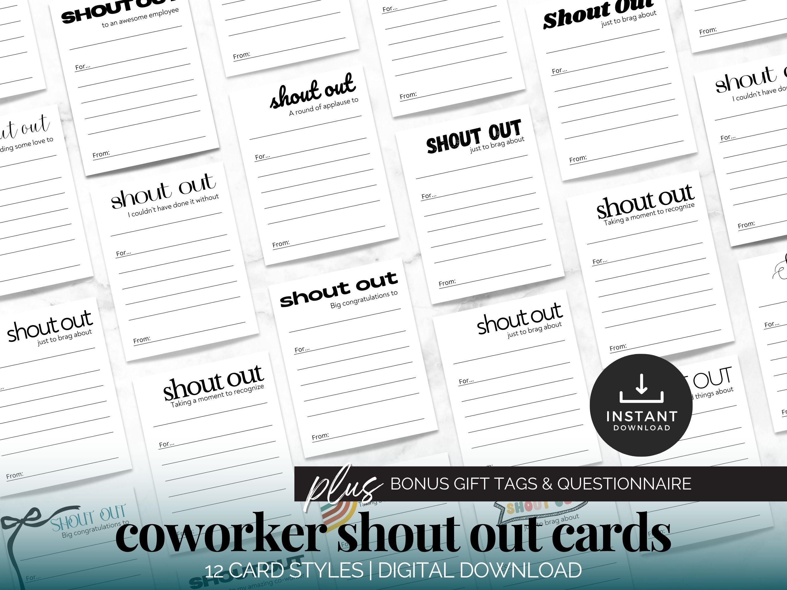 Staff shout out cards - Etsy België, image size:2700x2025