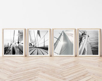 Black and White Sailing Art Print Nautical Photography - Etsy