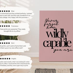 Motiverande väggkonst set med 3, inspirerande citatposters, kontorsdekor för kvinnor i rodnande rosa, inspirerande arbetscitattryck, konst med growth mindset bild 6
