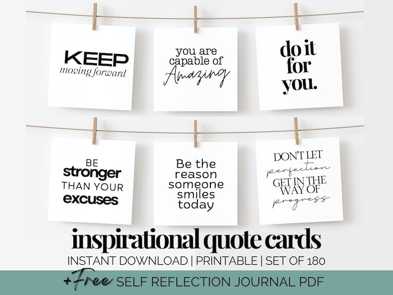 Motivational Quote Planner Cards Daily Affirmations Downloadable Inspirational Quotes Office Desk Decor Inspiring Vision Board Printables image 1