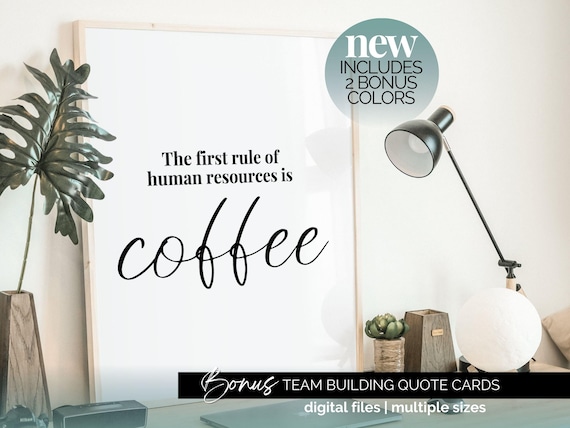 HR Rules Office Humor Printable Office Decor for Women Office Wall Art Human Resources Poster HR Manager Gift Hr Coworker Gift Coffee Lover