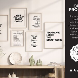 Modern Teamwork Prints Set of 6, Inspirational Staff Posters for Breakroom, Corporate Workspace Wall Decor, Meeting Room Quote Bundle image 9