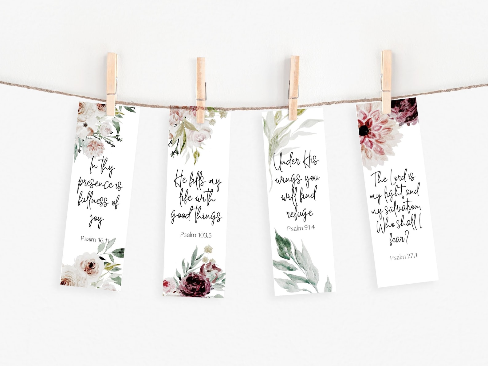 Printable Christian Bookmark Set of Bible Verse Bookmarks Digital ...