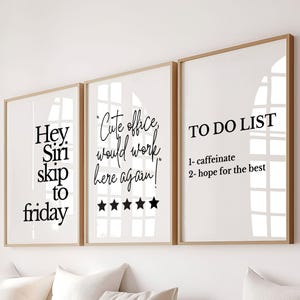 Funny Office Wall Art Set of 3 Prints Sarcastic Workplace Posters Sassy Office Decor Fun Motivational Quotes for Women Cubicle Desk Decor