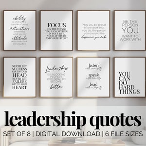 Leadership Quote Wall Art Set, Motivational Office Wall Decor Women, Inspirational Quotes for Female Leader GIft, Inspiring Workplace Prints