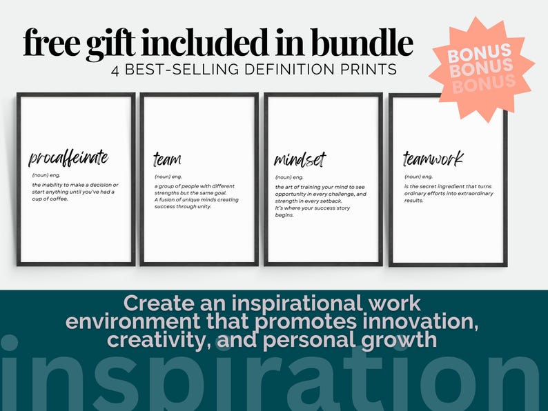 Funny Office Decor Printables, Office Humor Poster Set, Inspirational Breakroom Wall Art, Workplace Poster with Fun Team Quotes image 3