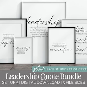 Leadership Quotes Office Decor Printable Leadership Wall Art Set of 5 Women in Leadership Quotes Wall Decor Leadership Gifts for Woman