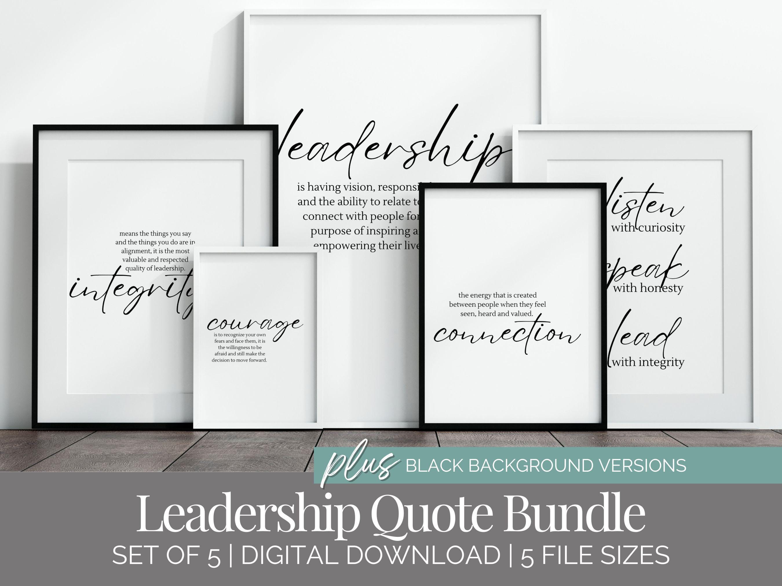 Leadership Quotes Office Decor Printable Leadership Wall Art Set of 5 Women in Leadership Quotes Wall Decor Leadership Gifts for Woman