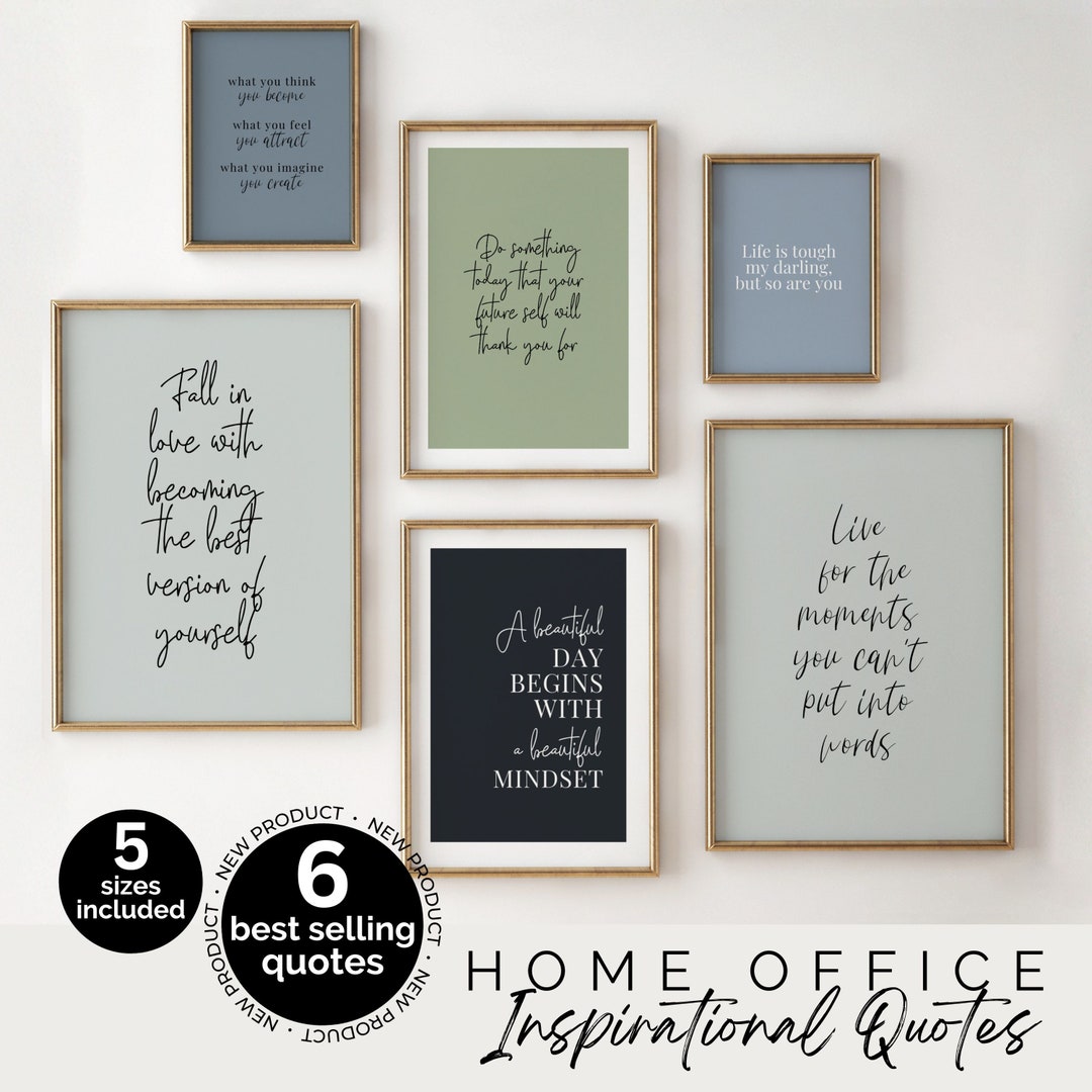 Blue and Green Gallery Wall Art, Home Office Decor, Inspirational Print for Women, Motivational