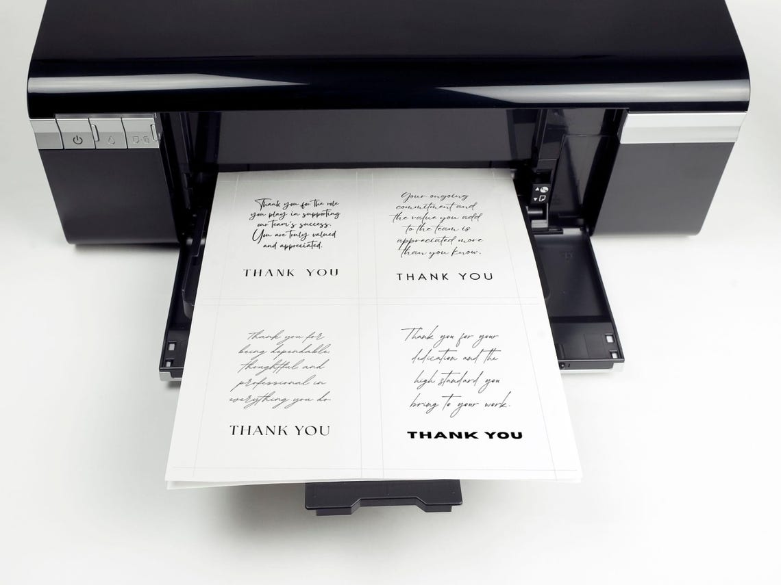 Printable Appreciation Note Cards for Employee Gratitude ...