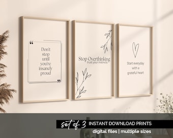 Minimalist Office Wall Art Inspirational Office Prints Positive Quote Posters Simple Home Office Decor Poster Set of 3 Downloadable Prints