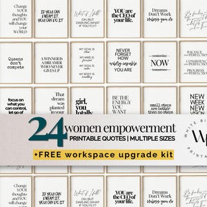 Affirmation Decor, Women Empowerment Quote Posters, Motivational Gallery Wall for Women, Printable Inspirational Work Quotes