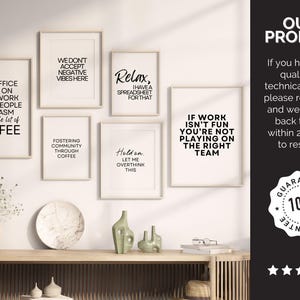 Funny Office Decor Printables, Office Humor Poster Set, Inspirational Breakroom Wall Art, Workplace Poster with Fun Team Quotes image 8