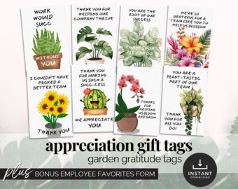 Plant Gift Tags Coworker Leaving Gift Succulent Gift Basket Staff Thank You Gift Cards Company Gift Box Tags Employee Appreciation Flowers