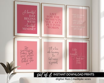 Inspirational Wall Art Women Pink Office Desk Decor Quotes About Life Gallery Wall Set Blush Pink Wall Art Pink Home Office Decor Feminine