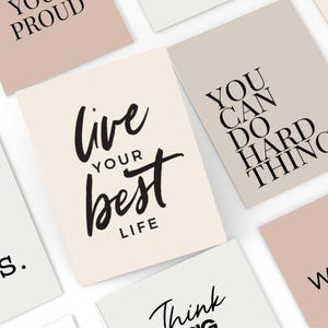 Cartes de citations inspirantes Vision Board Citations motivantes Mood Board Citations inspirantes Invitations de journal quotidien Citations positives pour pot de citations