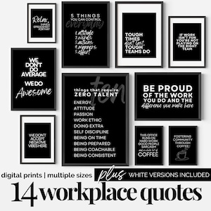 Motivational Work Office Quote Art Bundle Teamwork Wall Decor Printable Inspirational Quotes for Workplace Inspirational Signs Funny Sarcasm
