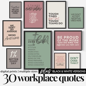 Office Gallery Wall Prints Motivational Office Wall Art Work Decor Colorful Inspirational Quote Art Teamwork Poster Bundle Digital Download