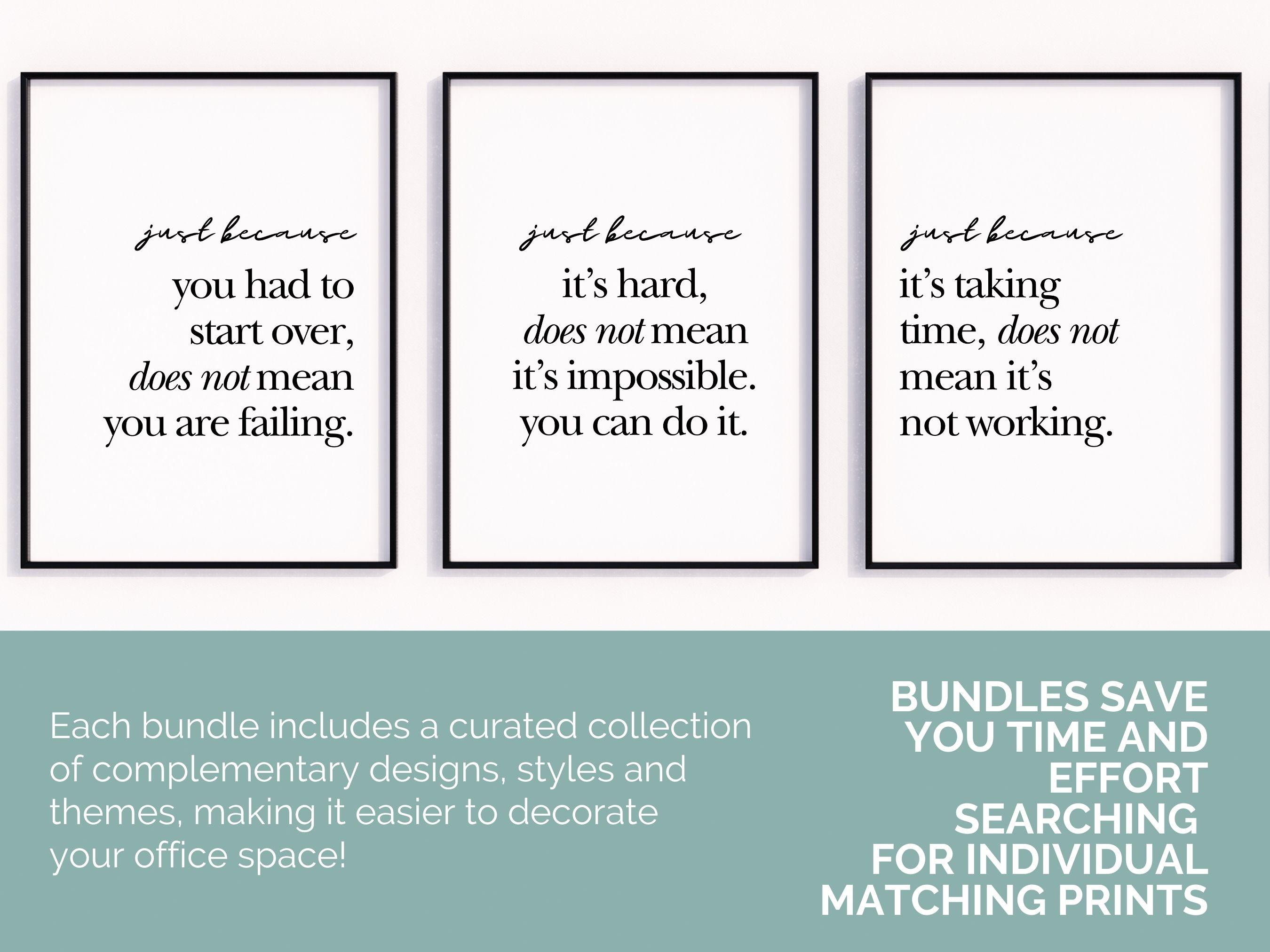 Daily Affirmation Wall Art Set of 3 Therapy Office Decor Mental Health ...
