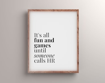 Decoración de oficina de RR.HH. para mujeres, impresión de oficina, arte de recursos humanos, citas divertidas de RR.HH., arte de pared, regalo de gerente de RR.HH., letrero de humor de oficina, regalo divertido para compañero de trabajo de RR.HH.