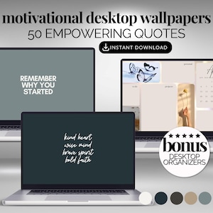 Pacchetto di sfondi per desktop, sfondi con citazioni motivazionali, organizzatori per desktop, sfondi per computer, citazioni per imprenditori, sfondi digitali per laptop