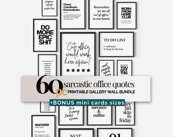 Office Wall Art Funny Office Print Bundle Sarcastic Workplace Poster Set Motivational Office Decor Sarcasm Quotes for Work Wall Decor Prints