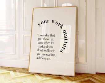 Making A Difference Print Motivational Poster Entrepreneur Wall Art Daily Reminder Print Uplifting Quote for Office Mentor Appreciation Gift