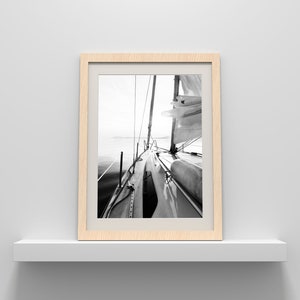 Schwarz-Weißes Segelboot Kunstdruck 3-teilige Wandkunst | Etsy