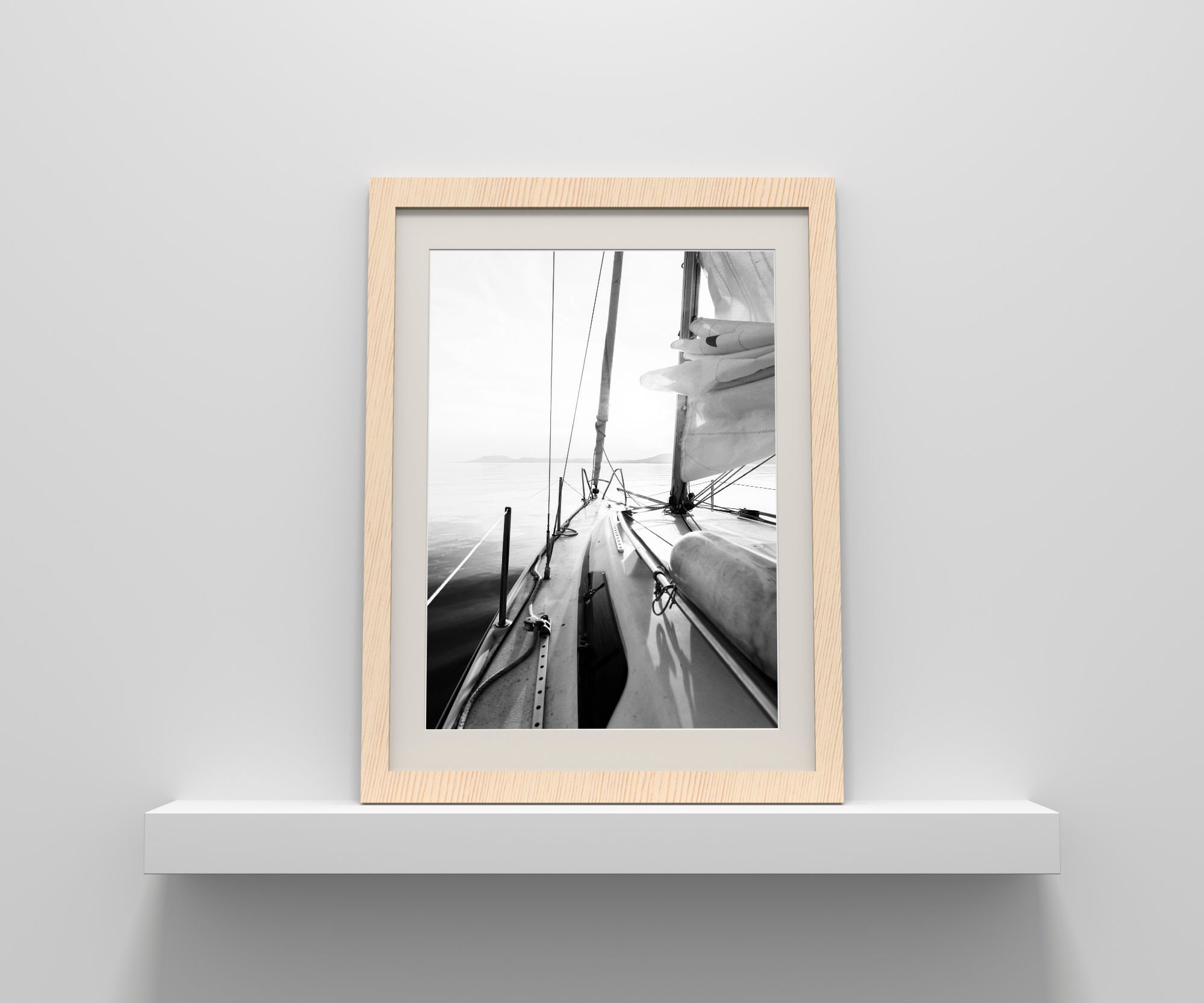 Schwarz-Weißes Segelboot Kunstdruck 3-teilige Wandkunst | Etsy