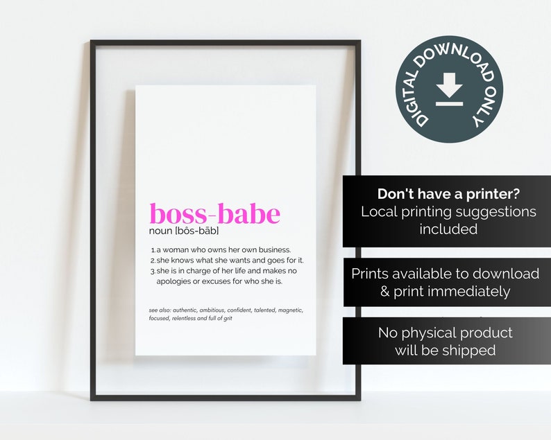 Pink Office Wall Art Office Decor for Women Inspirational Home Etsy