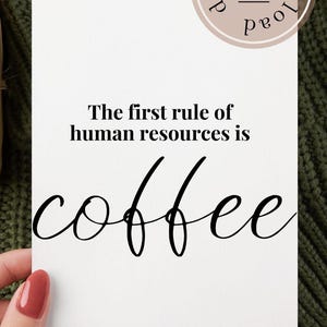 HR Rules Office Humor Printable Office Decor for Women Office Wall Art Human Resources Poster HR Manager Gift Hr Coworker Gift Coffee Lover image 10