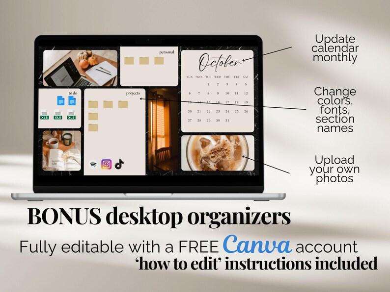 Sfondo desktop con estetica neutra, calendario mensile 2026, sfondo per laptop, organizzatore dello schermo minimalista, sfondi per MacBook o Windows immagine 7