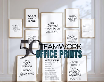 Teamwork Quote Print Bundle, Team Motivation Posters, Inspirational Office Wall Decor, Conference Room Prints, Motivational Workplace Signs