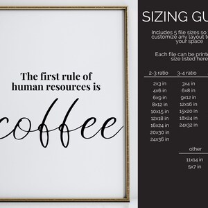 HR Rules Office Humor Printable Office Decor for Women Office Wall Art Human Resources Poster HR Manager Gift Hr Coworker Gift Coffee Lover image 8