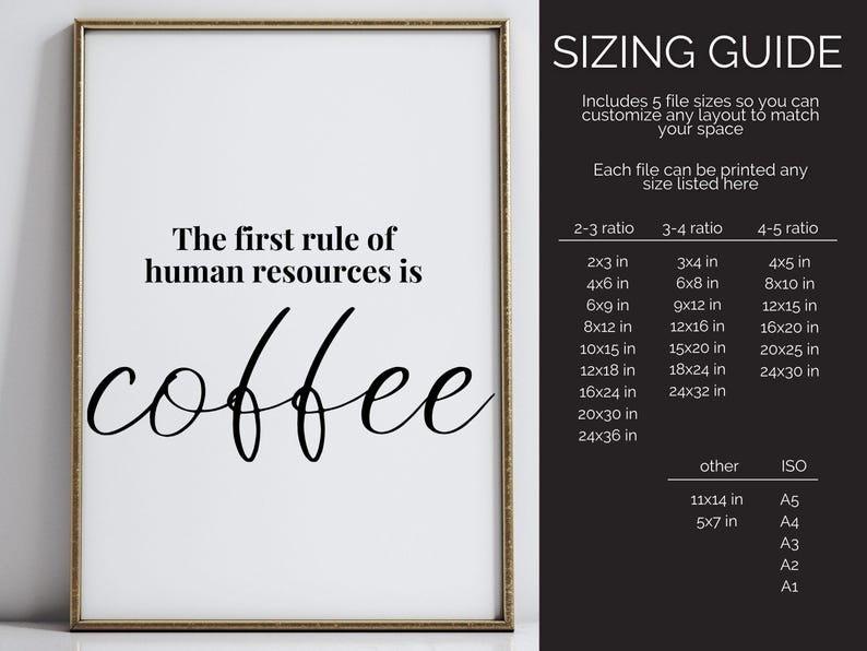 HR Rules Office Humor Printable Office Decor for Women Office Wall Art Human Resources Poster HR Manager Gift Hr Coworker Gift Coffee Lover image 8