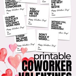 Valentine Cards for Coworkers Printable Valentines Day Cards for ...